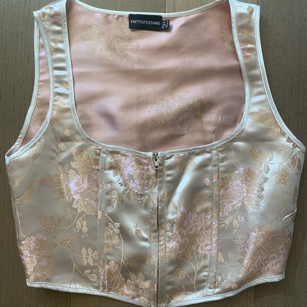 Baby pink bustier top